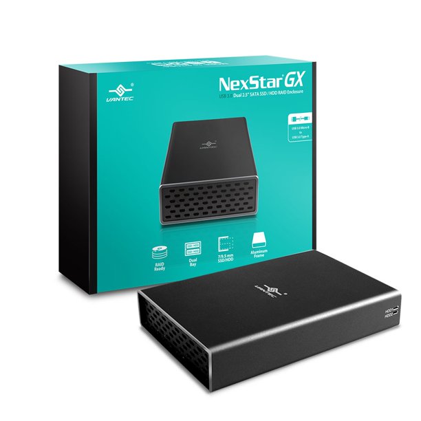 Vantec Nexstar Gx Usb 3 0 Dual 2 5 Sata Ssd Hdd Raid Enclosure Walmart Com Walmart Com