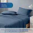 thumbnail image 2 of Degrees of Comfort Coolmax King Size Sheets Set, 4 Pieces Hotel Luxury King Sheets, Cooling Bed Sheet for Hot Sleepers, Super Soft, 14 Inch Deep Pocket, Blue, 2 of 14