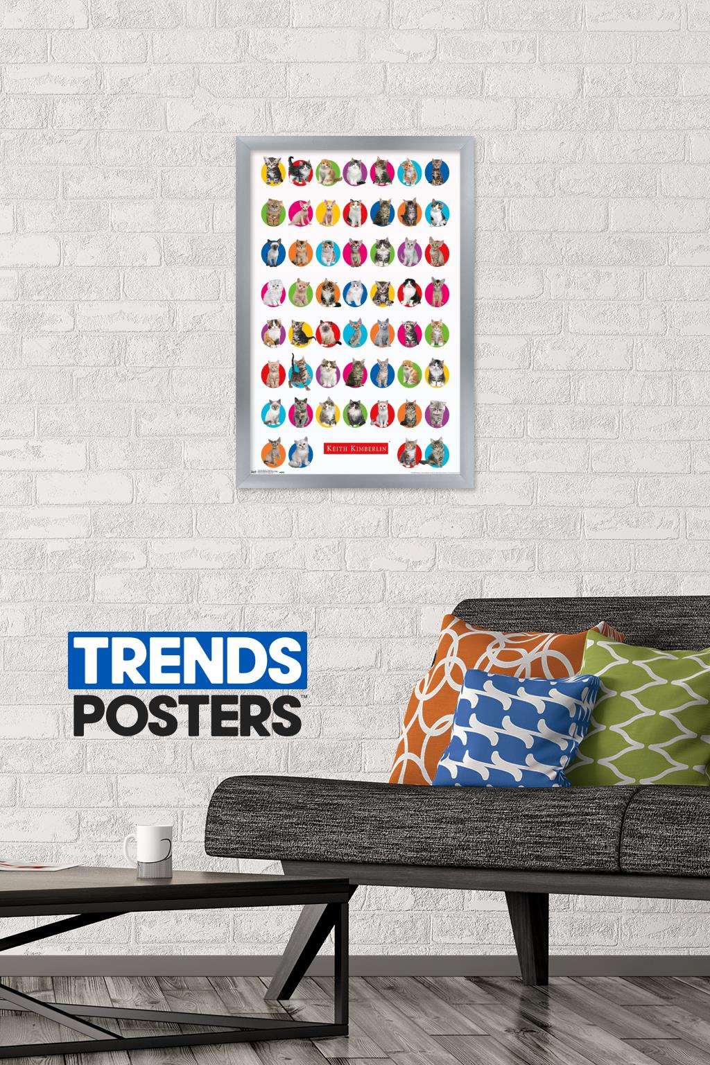 Keith Kimberlin - Kitten Grid Wall Poster, 14.725" x 22.375", Framed