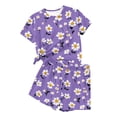 thumbnail image 4 of LJEFF Girls 2PC Cute Printed Short Sleeve Set, Lightweight Casual Soft Breathable Summer T-Shirt and Shorts Set Multicolor Size 10, 4 of 8
