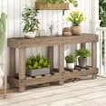 thumbnail image 4 of Harper & Bright Designs Farmhouse Console Table with Storage, Vintage Entryway Table with Shelf and Reinforced Legs , Natural, 4 of 18