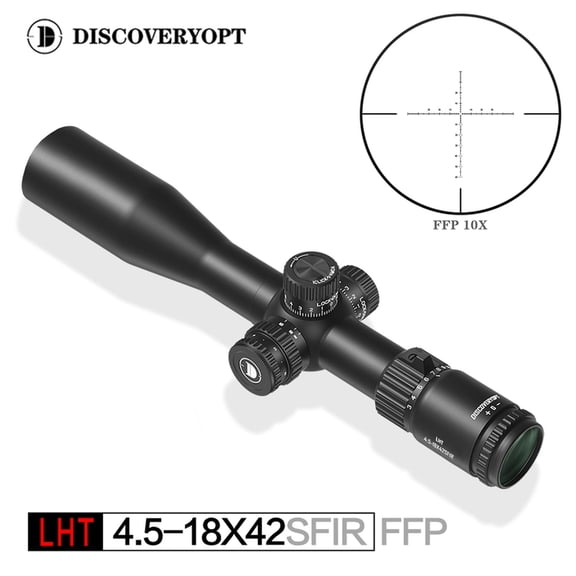DISCOVERYOPT LHT 4.5-18X42 FFP MOA Side Parallax Adjustment Riflescope Illumination 30mm Tube