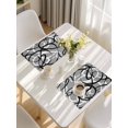 thumbnail image 5 of Grey Geometric Placemats Set of 8, Retro Black White Abstract Striped Lines Placemats for Dining Table, Place Mats for Kitchen Tabletop, Waterproof Wipeable Dining Table Mats Set, 5 of 9