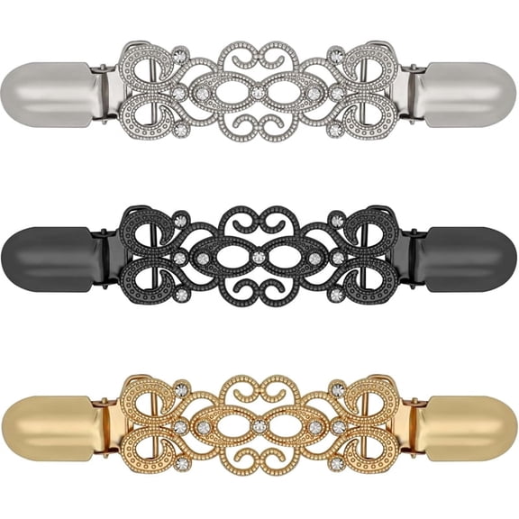 3PCS Vintage Sweater Cinch Clips, Dress Back Cinch for Cardigans Shawls, Adjustable Waist Tightener Clip for Women Fashion