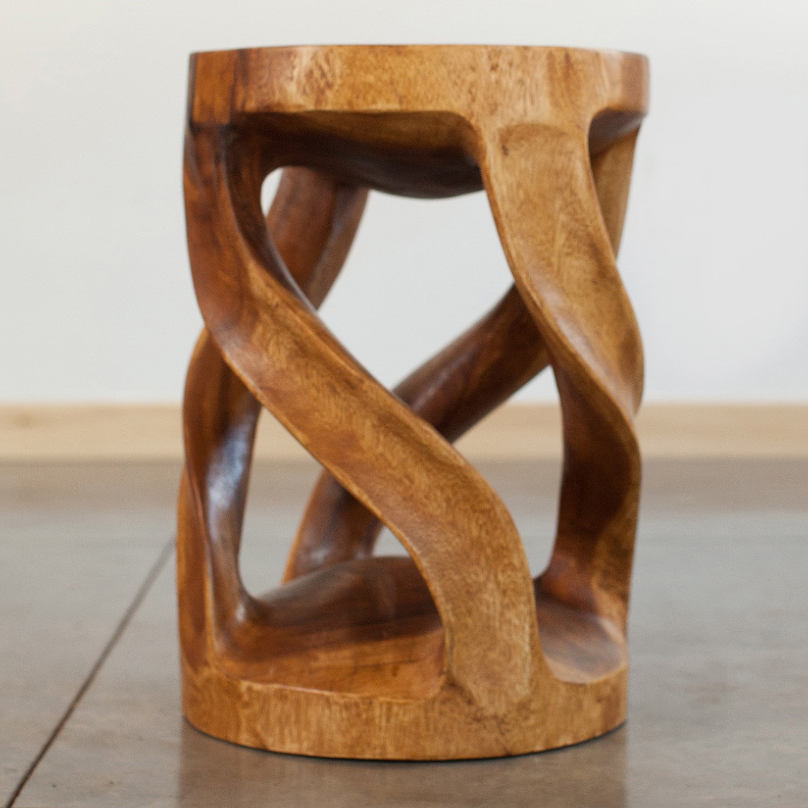 HAUSSMANN Round Wild Twisted Vine Wood End Table 14 D x 20 inch H w