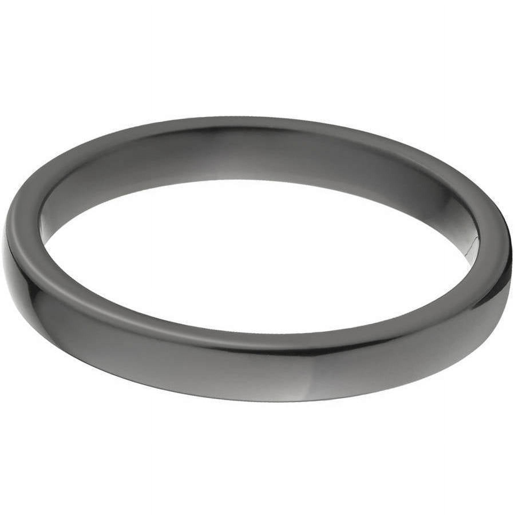 3mm Flat Black Zirconium Ring with a Polished Finish