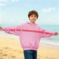 thumbnail image 6 of Hxshgdsn Long Sleeve Sweatshirts For Girls And Boys Cute Letters Printed With Hooded Pullover Tops Pink 4 Years, 6 of 7