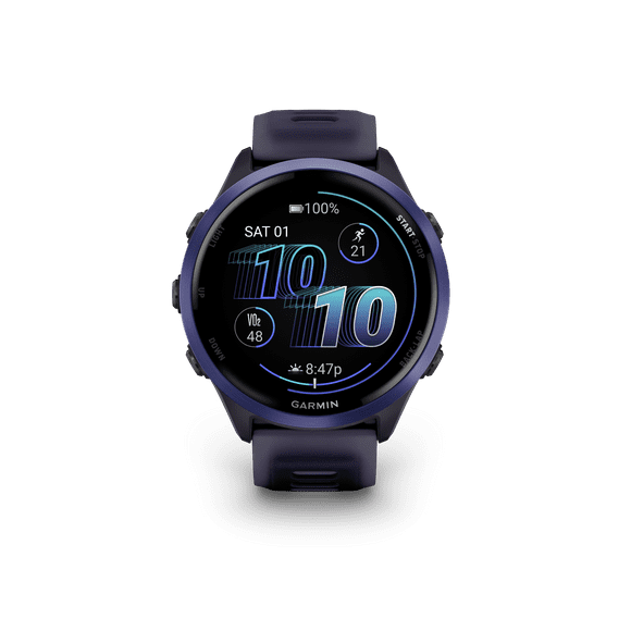 Garmin Forerunner 570 Smartwatch 47mm, AMOLED, Indigo Aluminum, Purple/Indigo, GPS Fitness Tracker, Running, 11-Day Battery