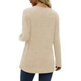 thumbnail image 5 of Fantaslook Blouses for Women Long Sleeve Crew Neck Tunic Tops Buttons Side Fall Shirts, 5 of 9