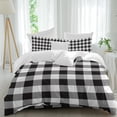 thumbnail image 2 of Black and White Checkered Duvet Cover Set, Farmhouse Buffalo Plaid Soft Duvet Cover Twin Size Bedding Set 4 Pieces, 1 Quiltcover and 2 Pillowcases with Zipper, 1 Bed Sheet for All Seasons, 2 of 9