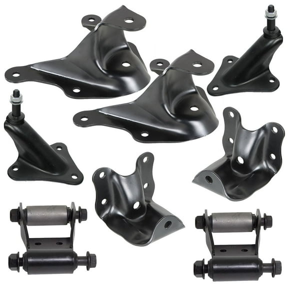 BST BSSP 924-408 722-001 722-010 722-011 Rear Leaf Spring Hanger Shackle Bracket Kit and Rear Upper Shock Mount for 1986-1997 Ford Ranger