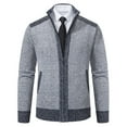 thumbnail image 3 of HAiming Men's Cardigan Sweaters Long Sleeve Zip up Slim Cable Knitted Sweater Plus Size Casual Outwear with Pocket, 3 of 4