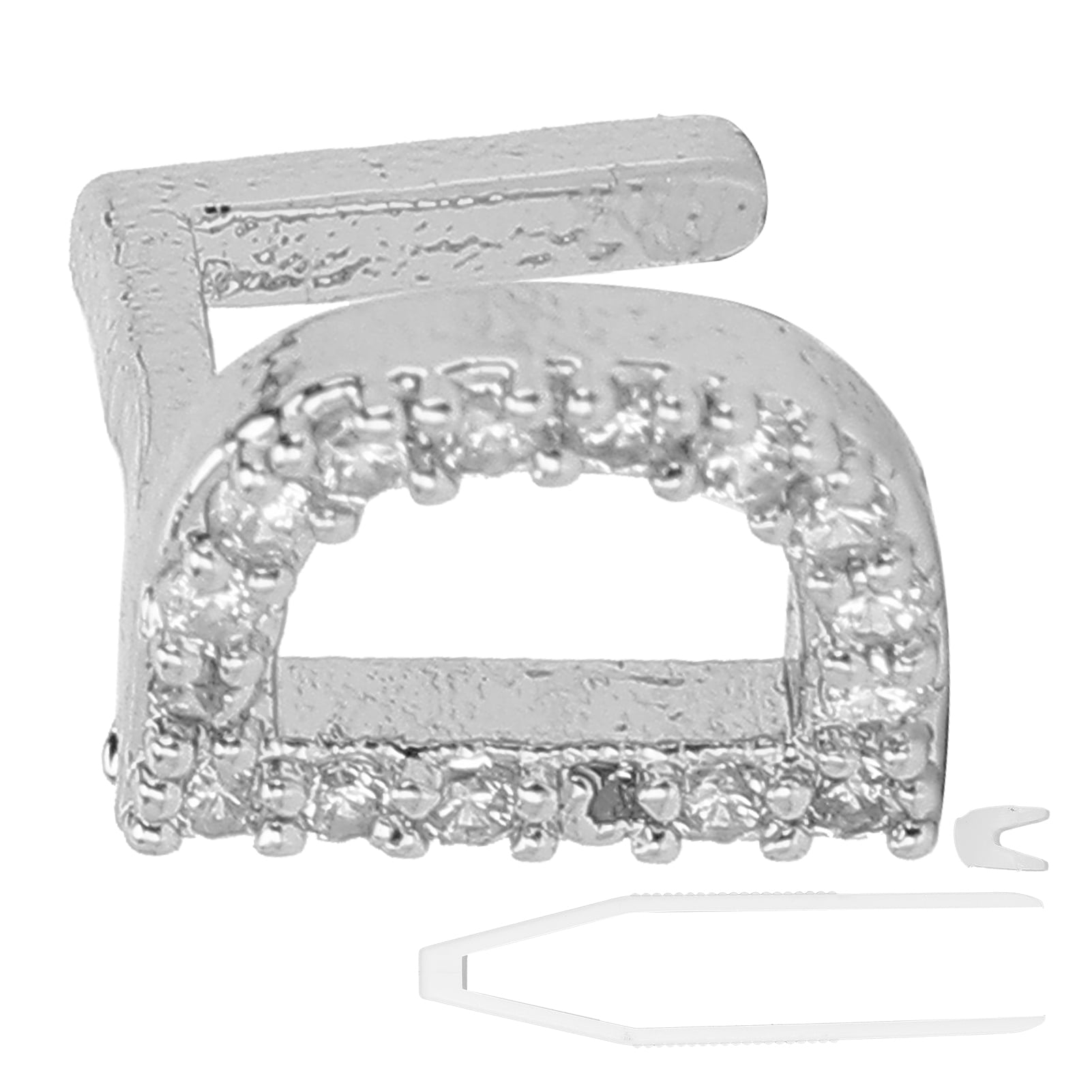 Cremallera De Extremo Abierto Con Dientes De Metal Plateado