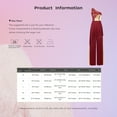 thumbnail image 7 of iiniim 2 PCS Worship Praise Dance Outfit for Women Color Block Irregular Hem Dress with Wide-Leg Burgundy XXL, 7 of 7