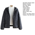 thumbnail image 7 of comerut Fall Winter Women Jacket Thick Padded Warm Windproof Soft Zipper Closure Loose Cardigan Hooded Long Sleeve Lady Down Coat, 7 of 7