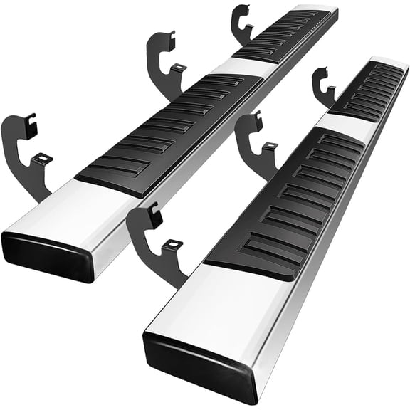 XTWEEX Running Boards Side Step Nerf Bar Fit 2019-2023 Chevy Silverado/GMC Sierra 1500 2020-2023 2500HD 3500HD Double Cab 6 inch Mirror Stainless Steel
