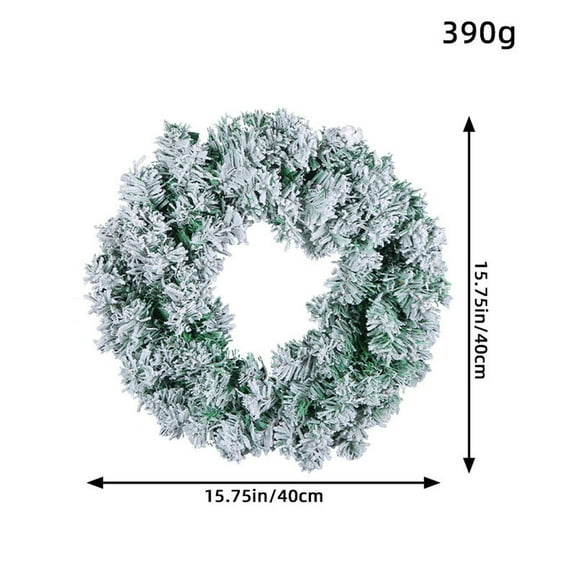 Titcea Christmas Decorations Indoor, Snow Covered Rattan Flocked Artificial Wreath, Winter Decor Outdoor, 16 Inch