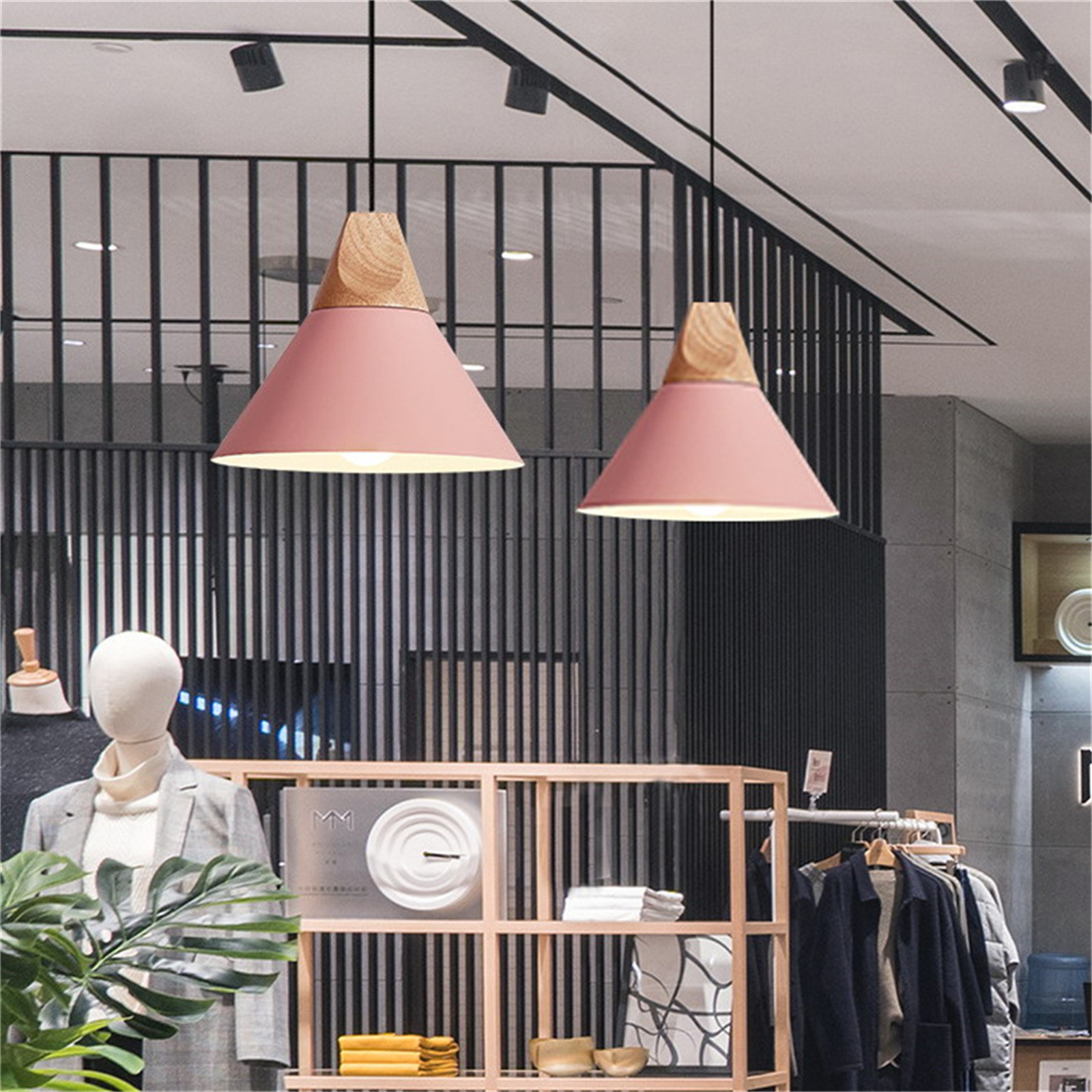 JLOWCO Led Hanging Lights with Plug in Cord,modern Pendant Lights Kitchen Island Lighting Ceiling Bathroom Light Fixtures Pink (LED Bulb Include)