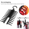thumbnail image 4 of Tie Rack Hanger   Tie Rack Holder with 20 Hooks Non-Slip Clips  360 Degree Swivel  Space Saving Plastic Tie Organizer, 4 of 9