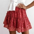 thumbnail image 4 of Fesfesfes Summer Skirts for Women Casual Print Ruffles A-Line Pleated Short SKirt, 4 of 9