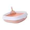 thumbnail image 1 of lionlar Anti ing Cat Litter Box with Surrounded Top Cover Tray Sand Box Detachable Pink Large, 1 of 9