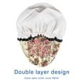 thumbnail image 4 of Shower Caps,Pioneer Flower Floral Print Pattern Waterproof Shower Cap for Women 4 Pieces,Double Reusable Hair Cover for Shower PEVA Elastic Stretch Hem, 4 of 7