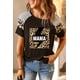 thumbnail image 1 of ABPHQTO Camiseta negra de manga corta con estampado de rayas y relámpagos de leopardo MAMA para mujer, 1 of 5