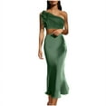 thumbnail image 2 of FcBaudy Robe Sans Manches à Col Asymétrique, Robes d'Été pour Femmes, Robes pour Femmes Robe d'Été Sans Bretelles à Dégradé pour Femme Robe Femme, 2 of 8