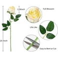 thumbnail image 3 of 10pcs Artificial Silk Roses Fake Flowers Bouquet Long Stems for Wedding Home Party Decoration(Yellow), 3 of 5
