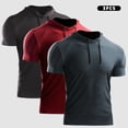 thumbnail image 1 of TFixol 3PCS Hombres Verano Deportes Camiseta Color Sólido Con Capucha Manga Corta, 1 of 8