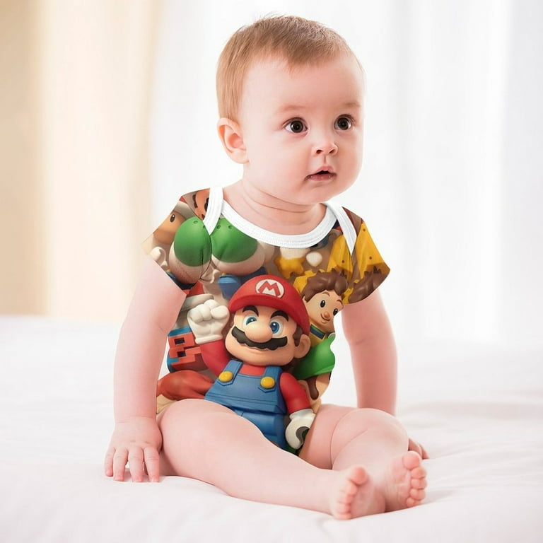 Super Mario Baby Bodysuit Boy Girl Clothes Soft Newborn Infant