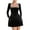 Black, variant on Women's Velvet Bodycon Midi Dresses Elegant Long Sleeve Square Neck Ruffle Hem Cocktail Party Dress Cream White L