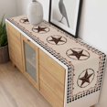 thumbnail image 4 of Star Country Table Runner - 70 Inch Long, Kitchen Dining Table Runner Dresser Scarves, Western Texas Farm Black Plaid Brown Berry Farmhouse Decor for Coffee Tables Wedding Party Banquet, 4 of 8