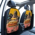 thumbnail image 3 of Naloa Psychedelic Band Hotdog Art 2Pcs Anti-Kick Back Seat Cover Kick Mat, Car Seat Protector with 3 Storage Pockets, 3 of 8