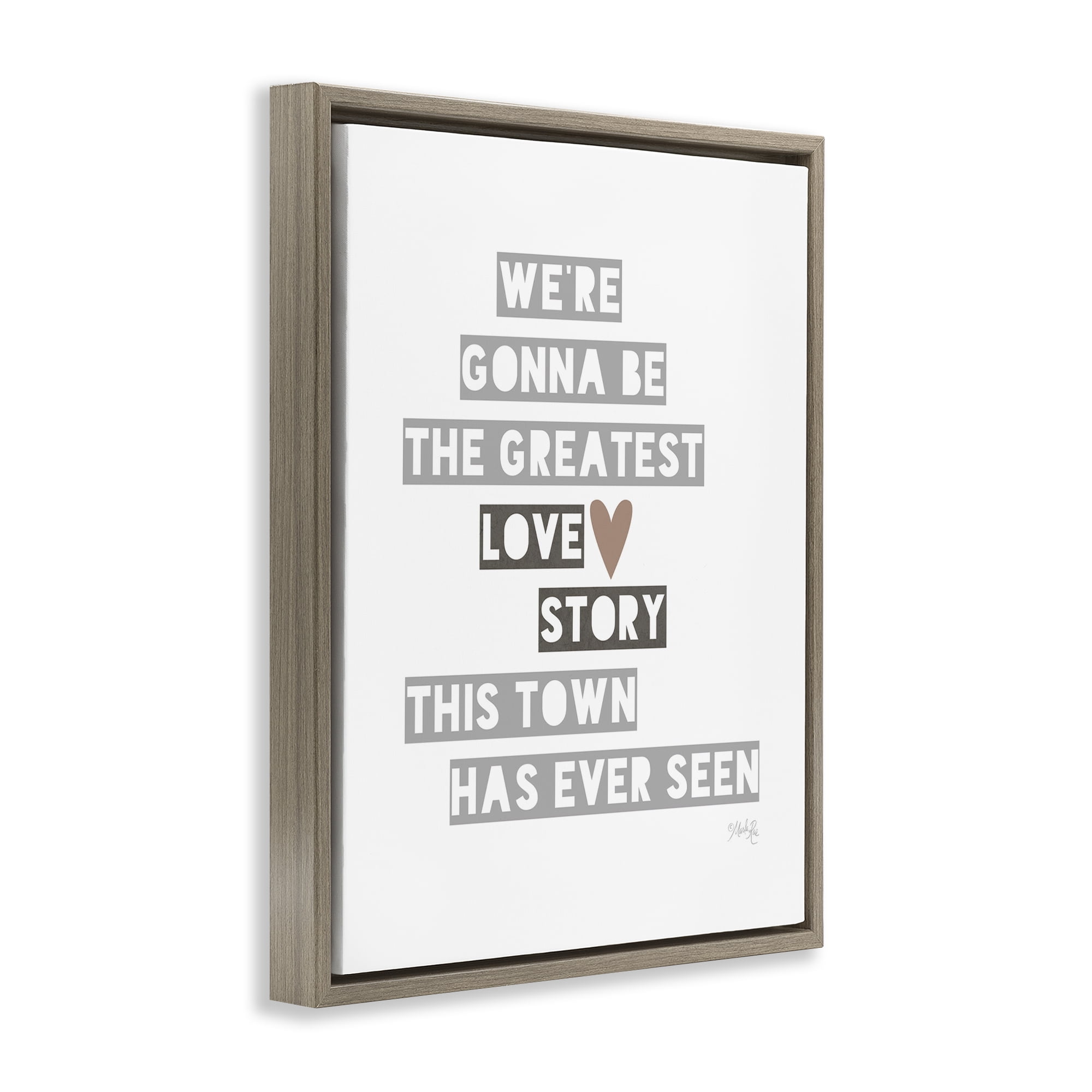 Stupell Industries Greatest Love Story Typography Painting Brown Floater Framed Art Print Wall Art, 17 x 21
