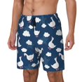 thumbnail image 1 of Fotbe Cute Goose On Blue Sky Traje de Baño para Hombre – Shorts de Natación de Secado Rápido con Forro y Bolsillos-Small, 1 of 6