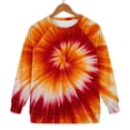 thumbnail image 4 of Bovemsi Womens Sweatshirts Women's Tie Dye Patterned Sweatshirt Round Neck Oversized Novel Interesting Fall Fashion Outfits 2025 Clothes, 4 of 9