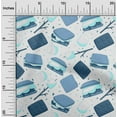 thumbnail image 2 of oneOone Silk Tabby Teal Blue Fabric Food Diy Clothing Quilting Fabric Print Fabric By Yard 42 Inch Wide, 2 of 6