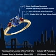 thumbnail image 2 of Gem Stone King 10K Yellow Gold Blue Created Sapphire and Red Rhodolite Garnet 3-Stone Ring for Women | 1.24 Cttw | Round 6MM | Gemstone September Birthstone | Size 8, 2 of 6