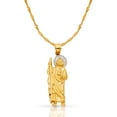 thumbnail image 1 of Ioka-14K Two Tone Gold Jesus Pendant with 1.2mm Singapore Chain Chain Necklace - 24", 1 of 4