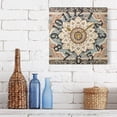 thumbnail image 6 of Pattern Boho Bohomia Wall Clock Square Silent Non Ticking Battery Operated Clock for Home Bathroom Kitchen Bedroom Living Room, 6 of 8
