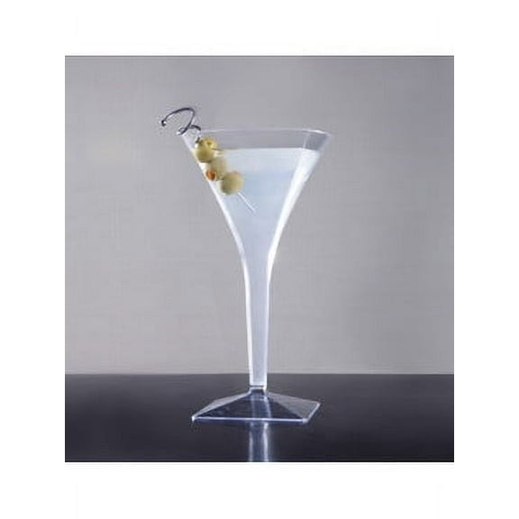 Fineline Settings 8oz. Clear Plastic Square Tall Martini Glasses 6pk