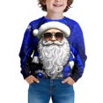 thumbnail image 1 of MIASHUI Chandail à Col Rond pour Garçons avec Père Noël pour un Style de Rue Décontracté au Quotidien Chaleur Hivernale Idéal pour Enfants Bleu, 5-6 Ans, 1 of 4
