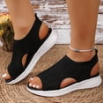 thumbnail image 4 of hoksml Women's Breathable Knit Platform Sandals, Slingback Cutout, 1.57in Heel Casual Walking Shoes, 4 of 9