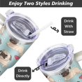 thumbnail image 5 of 40 oz Pug Tumbler with handl, Straw, Dog Travel Mug Water Bottle, Stainless Steel Insulated Cup with Lid and Straw, Birthday Christmas Gifts, 5 of 6