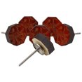 thumbnail image 3 of IBA Indianbeautifulart Boutons Rouges Gravés 10 Pcs Meubles Boutons en Bois Festonnés Tiroir Rustique, 3 of 3