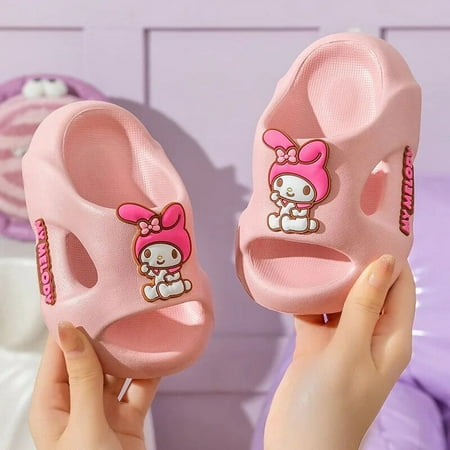 

Sanrio Hello Kitty Cinnamoroll Anime Children Summer Slippers Girls Boys Kuromi Cartoon Indoor Soft Shoes Scandal Kids Gifts