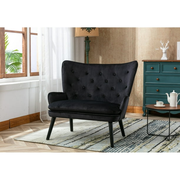 Joylife Velvet Accent Chair Modern Tufted Button Loveseat with