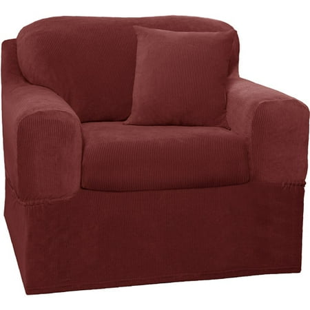 Maytex Stretch Collin 2 Piece Armchair Furniture Cover Slipcover, Red