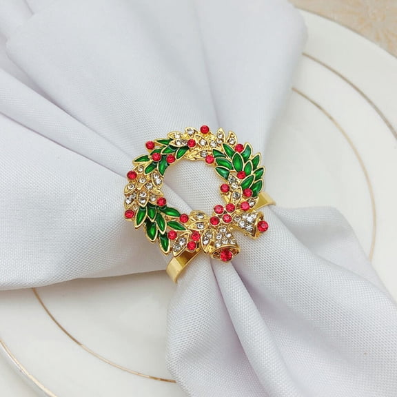 DEMACRIO Set of 2 Golden Napkin for Christmas Dinner Table Decoration and Holiday Party